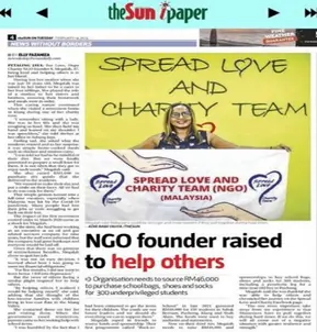 The Sun iPaper clipping about the foundation founder