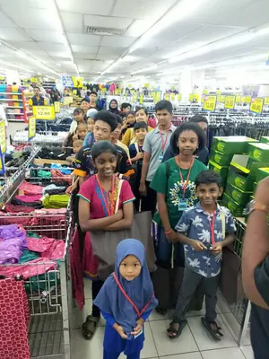 Children shopping for school essentials